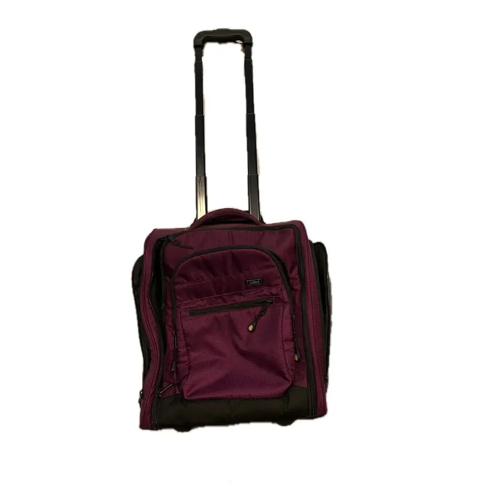 LL Bean Purple Roller Carry On Bag 15x12x8